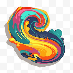 液体飞溅矢量图中的一些彩色漩涡