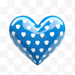 喜折纸图片_带圆点的蓝色心形