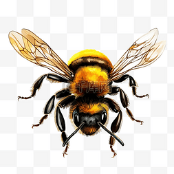 蜜蜂授粉图片_大黄蜂昆虫颜色png插图