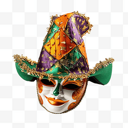 格紋图片_狂欢节面具与小丑帽