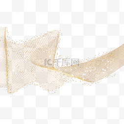 线条抽线图片_抽象量子金色波纹科技