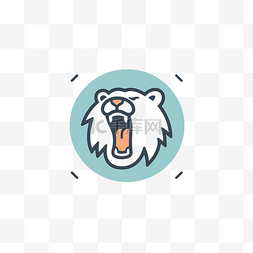 张开嘴的北极熊头标志设计 向量