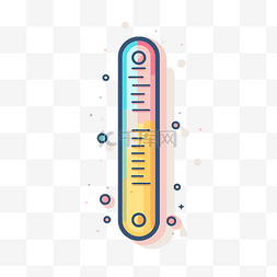 溫度計icon图片_有五颜六色的泡影的温度计 向量