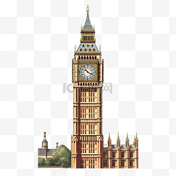 伦敦议会图片_大本钟标签png插图