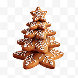 圣诞姜饼饼干星形堆叠