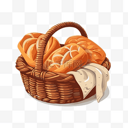 卡通面包篮子图片_麵包籃