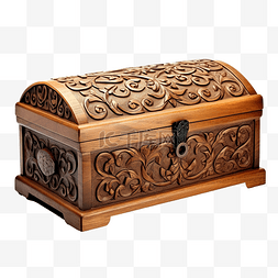 复古手工艺图片_一个带有传统艺术雕刻的木制棺材