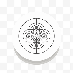路径圆圈图片_带有三重路径图标的圆圈 向量