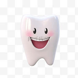卡通可爱的牙齿牙龈字符 3D 渲染