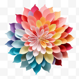 简约折纸花朵元素立体免抠图案