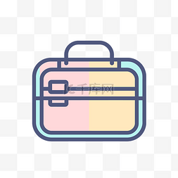 手提箱的彩色线条图标 向量