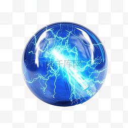 光球爆炸图片_孤立的电蓝色装饰闪电球