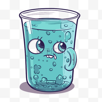 水眼睛图片素材_一杯水剪贴画可爱的饮用水,眼睛呈杯子卡通形状 向量