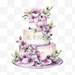 婚礼蛋糕元素图片_婚礼蛋糕水彩