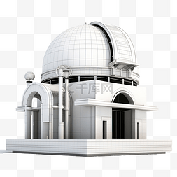天文台的 3d 插图