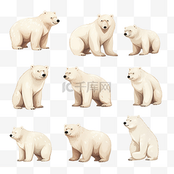 可愛框图片_北极熊一套