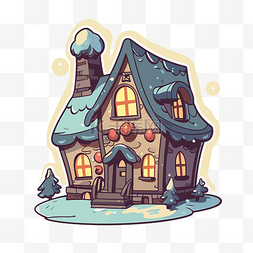 一间旧房子图片_可爱的圣诞风格房子或小屋矢量剪