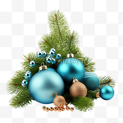 植物球图片_圣诞装饰用冷杉和球