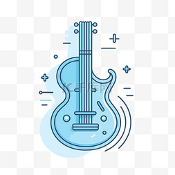 吉他平面图片_白色背景上显示电吉他图标 向量