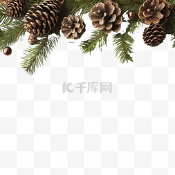 圣诞杉树枝松果和木板上的装饰