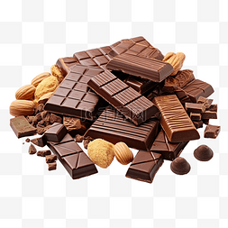 巧克力零食分离PNG文件