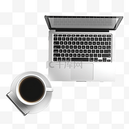 笔记本电脑和笔记本和咖啡