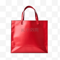 红色帆布图片_红色购物袋与样机剪切路径隔离