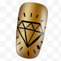 美甲指甲片金色钻石图案
