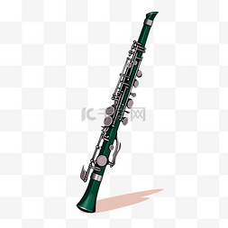 双簧管剪贴画可爱的绿色巴松管上
