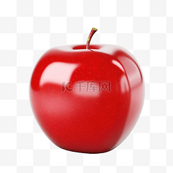3d 红苹果概念健康生活教育或水果