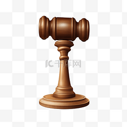 法院图片_白色背景上孤立的法官木槌矢量图