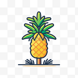菠萝图标设计，带有适用于 ios 和 