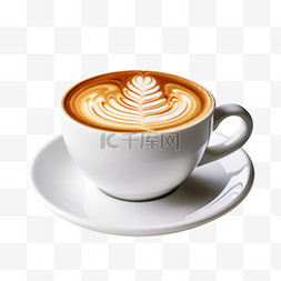 拉花咖啡图片_ai绘画拉花咖啡元素立体免抠图案