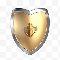 桌面锁图片_3d 金银盾与金锁隔离互联网安全或