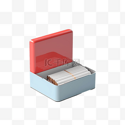 香烟香烟盒图片_带有生成人工智能的 3D 风格流行
