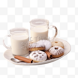 咖啡奶茶蛋糕图片_圣诞饼干