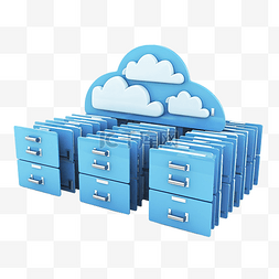 云技术图片_云数据备份的 3d 插图