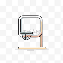 带有圆形篮球框的篮球图标 向量