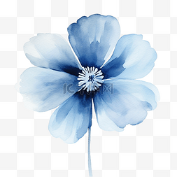 简单植物背景图片_蓝色水彩简单花