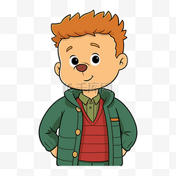 红头发男孩图片_亚瑟剪贴画卡通红头发穿着绿色夹