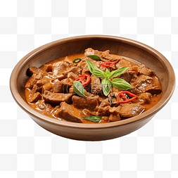 泰式咖喱猪肉或泰语中的panang