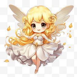 可爱天使小翅膀图片_可爱的金发仙女飞翔