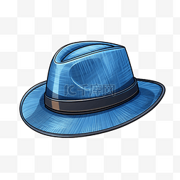 蓝色旅游帽配件