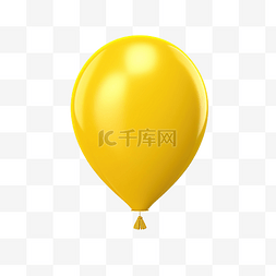 黄色3D氦气球