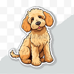 可爱有趣的狗贴纸插图，带有可爱