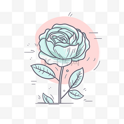简单玫瑰矢量图片_手绘设计的可爱玫瑰花背景 向量