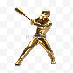 青铜球图片_从正面看用棒球棒击球的 3d 青铜