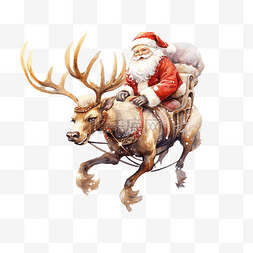 一起去哈尔滨旅游图片_圣诞老人乘坐雪橇与鹿一起飞行