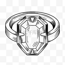 钻石情侣戒指图片_素描钻石戒指