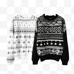 冬季树的黑白图片_找到两件相同的圣诞毛衣